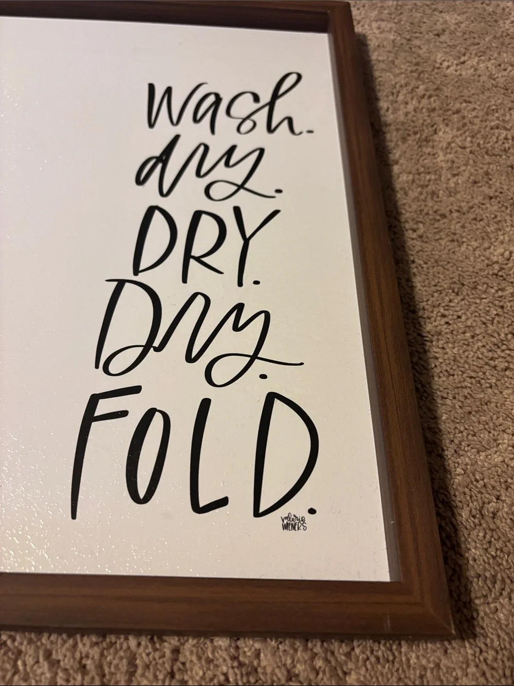 Farmhouse Laundry Wall Art Sign - White & Brown 12.6” x 15.6”